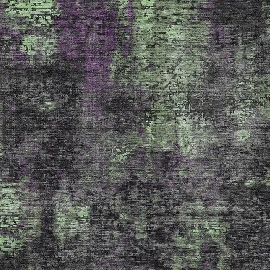 Gray Purple And Charcoal Abstract Washable Indoor Outdoor Area Rug Photo 6