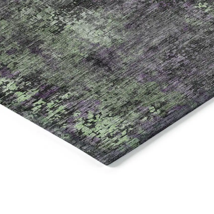 Gray Purple And Charcoal Abstract Washable Indoor Outdoor Area Rug Photo 5