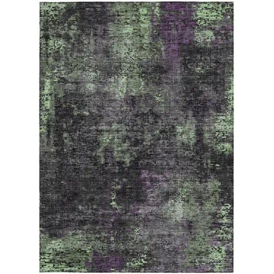 Gray Purple And Charcoal Abstract Washable Indoor Outdoor Area Rug Photo 7