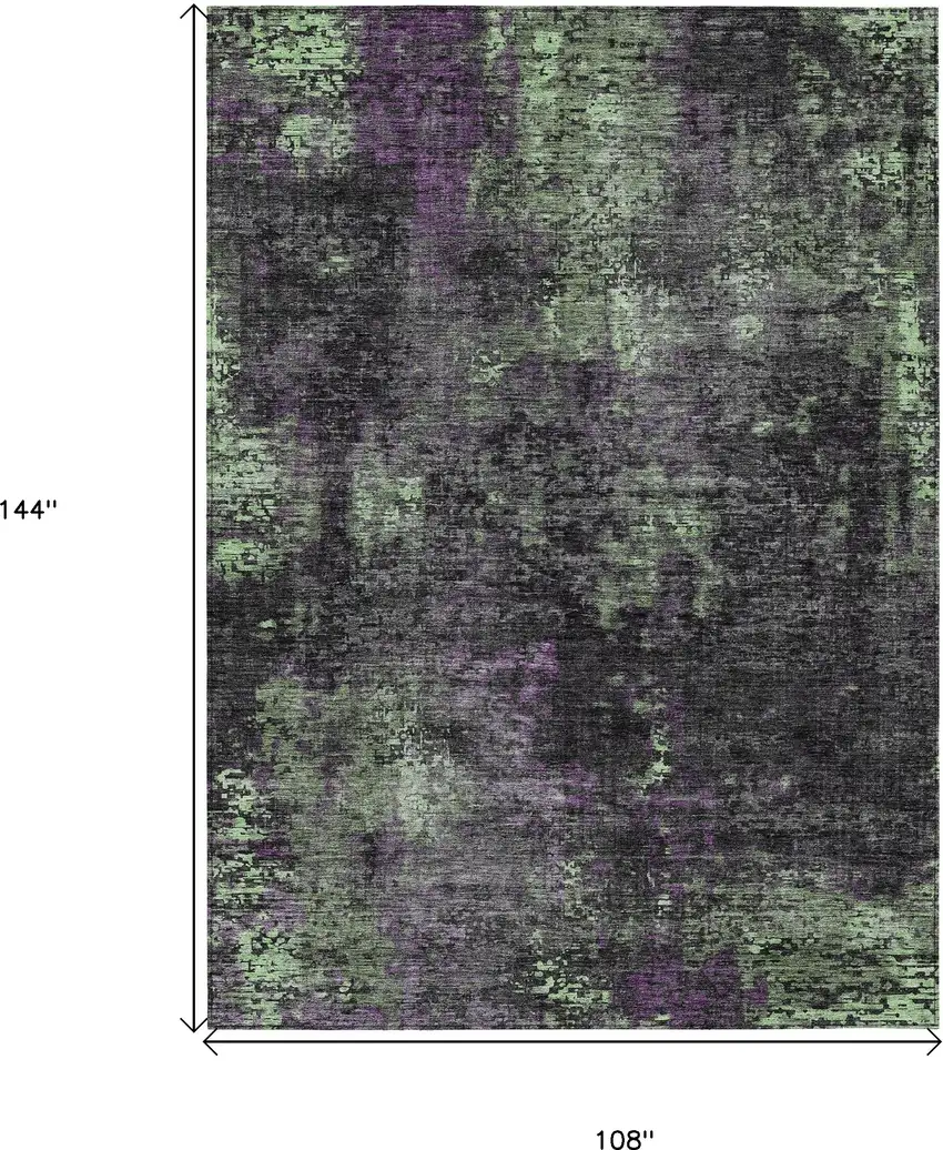 Gray Purple And Charcoal Abstract Washable Indoor Outdoor Area Rug Photo 3