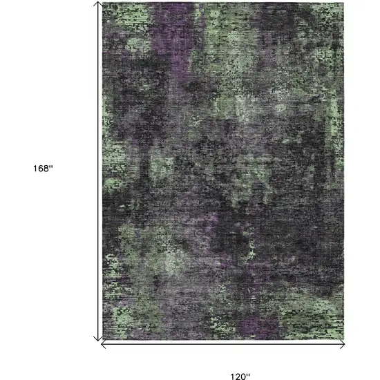 Gray Purple And Charcoal Abstract Washable Indoor Outdoor Area Rug Photo 3