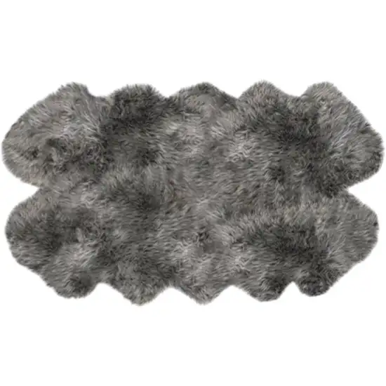 Gray Genuine Sheepskin Handmade Area Rug Photo 2