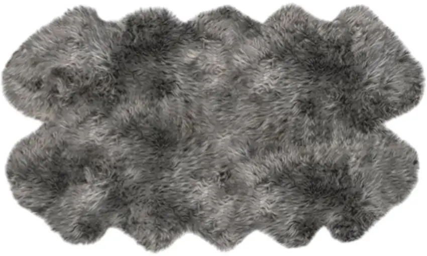 Gray Genuine Sheepskin Handmade Area Rug Photo 2