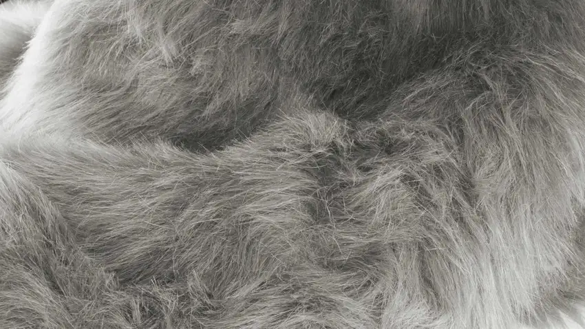 Gray Rectangular Faux Fur - Area Rug Photo 2