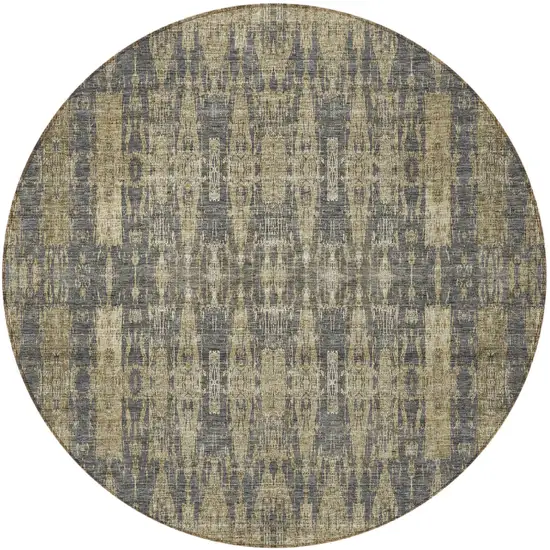 Gray Round Moroccan Washable Non Skid Indoor Outdoor Area Rug Photo 6