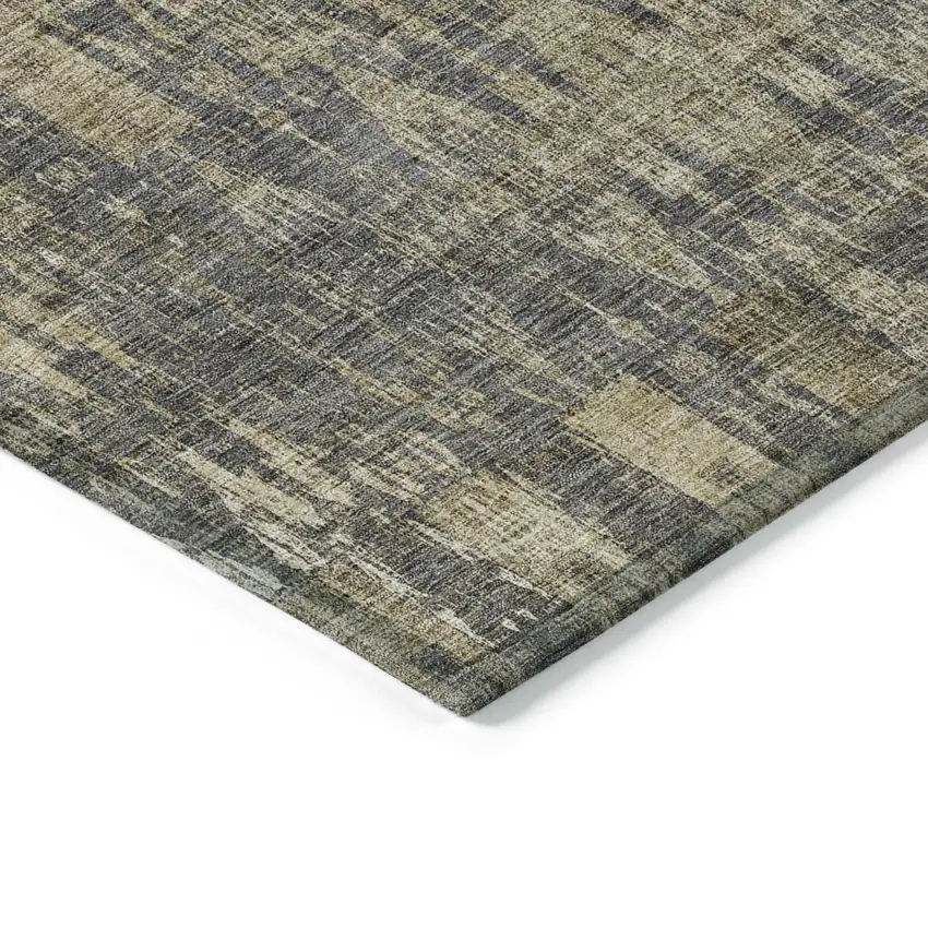Gray Round Moroccan Washable Non Skid Indoor Outdoor Area Rug Photo 5