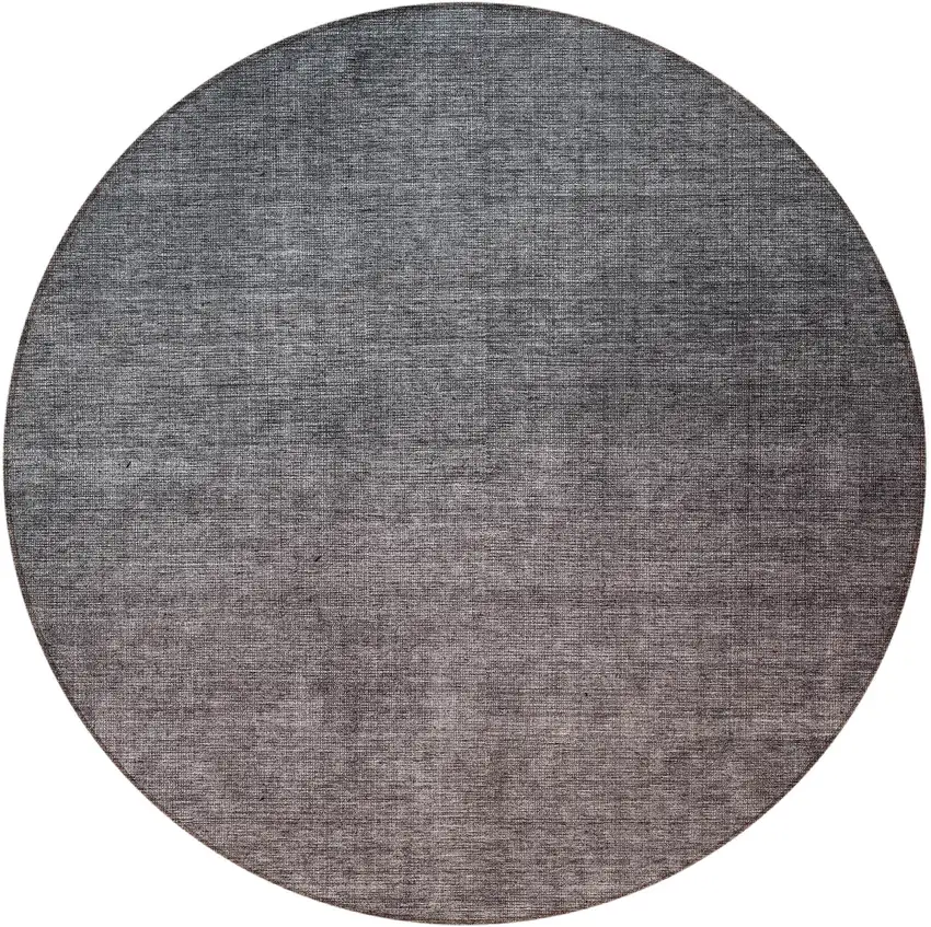 Gray Round Ombre Washable Non Skid Indoor Outdoor Area Rug Photo 4