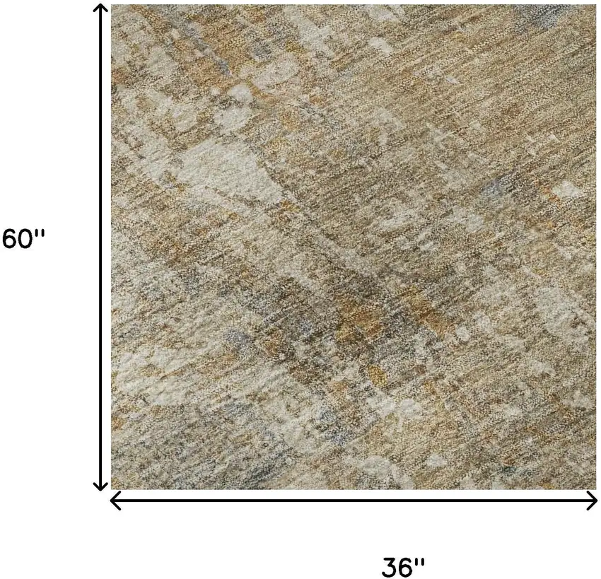 Gray Rust And Beige Abstract Washable Area Rug With UV Protection Photo 8