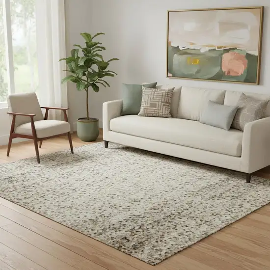 Gray Rust And Beige Abstract Washable Area Rug With UV Protection Photo 2