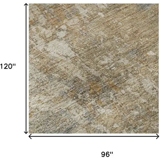 Gray Rust And Beige Abstract Washable Area Rug With UV Protection Photo 8