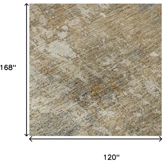 Gray Rust And Beige Abstract Washable Area Rug With UV Protection Photo 8