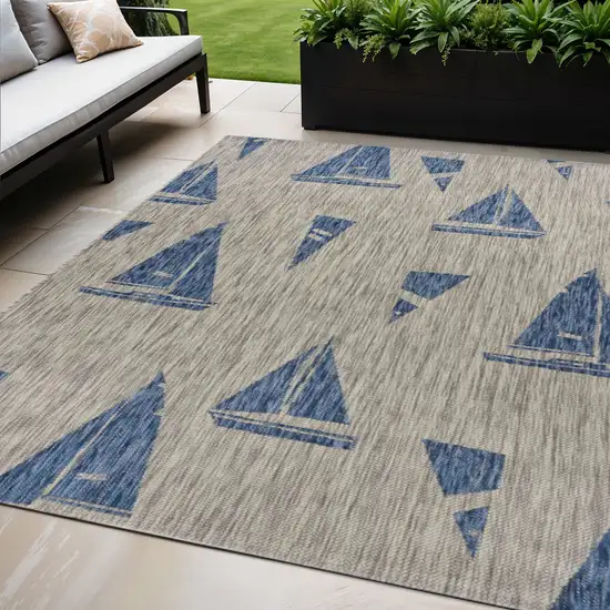 Gray Indoor Outdoor Area Rug Photo 1