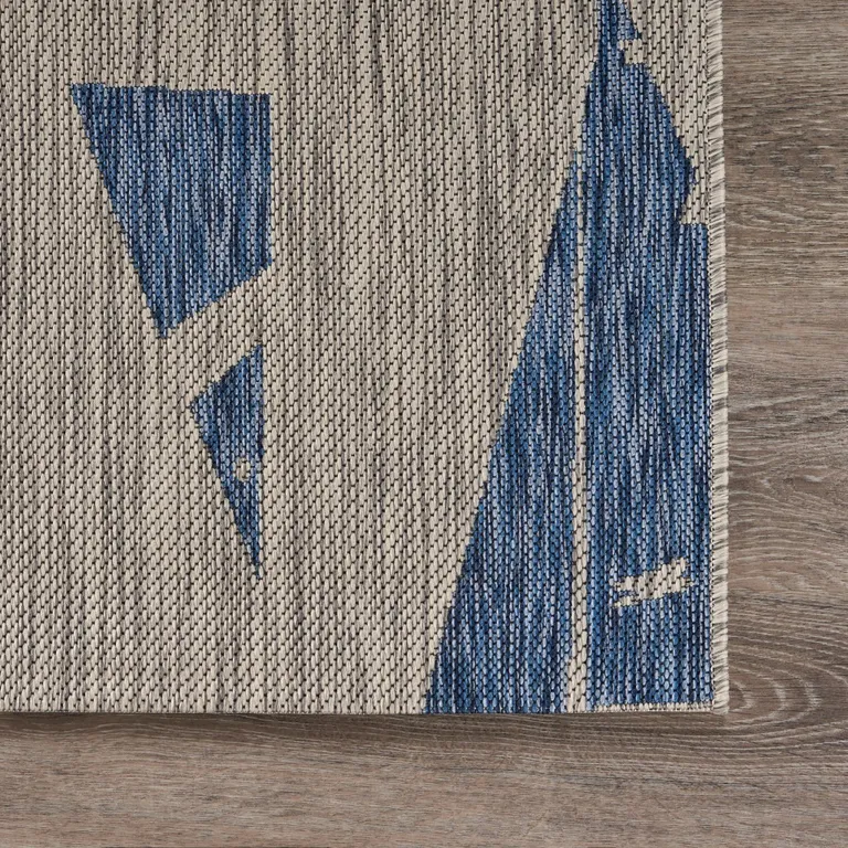 Gray Sailboat Indoor Outdoor Scatter Rug Photo 5