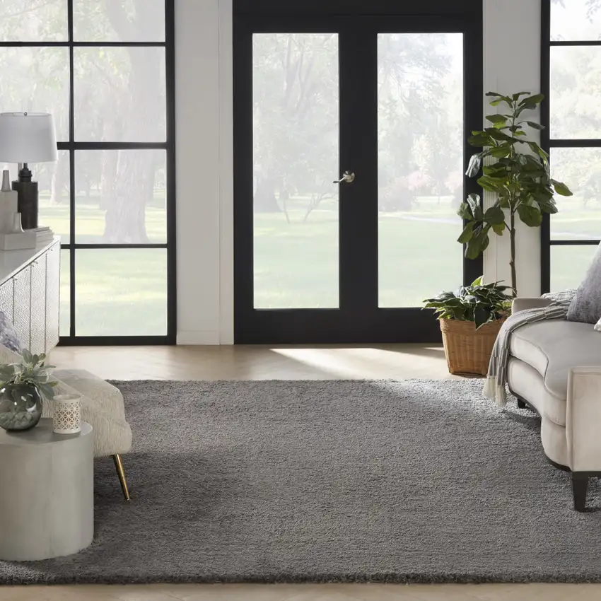 Gray Shag Area Rug Photo 4