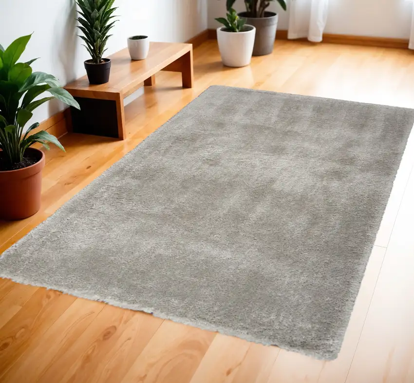 Gray Shag Area Rug Photo 1