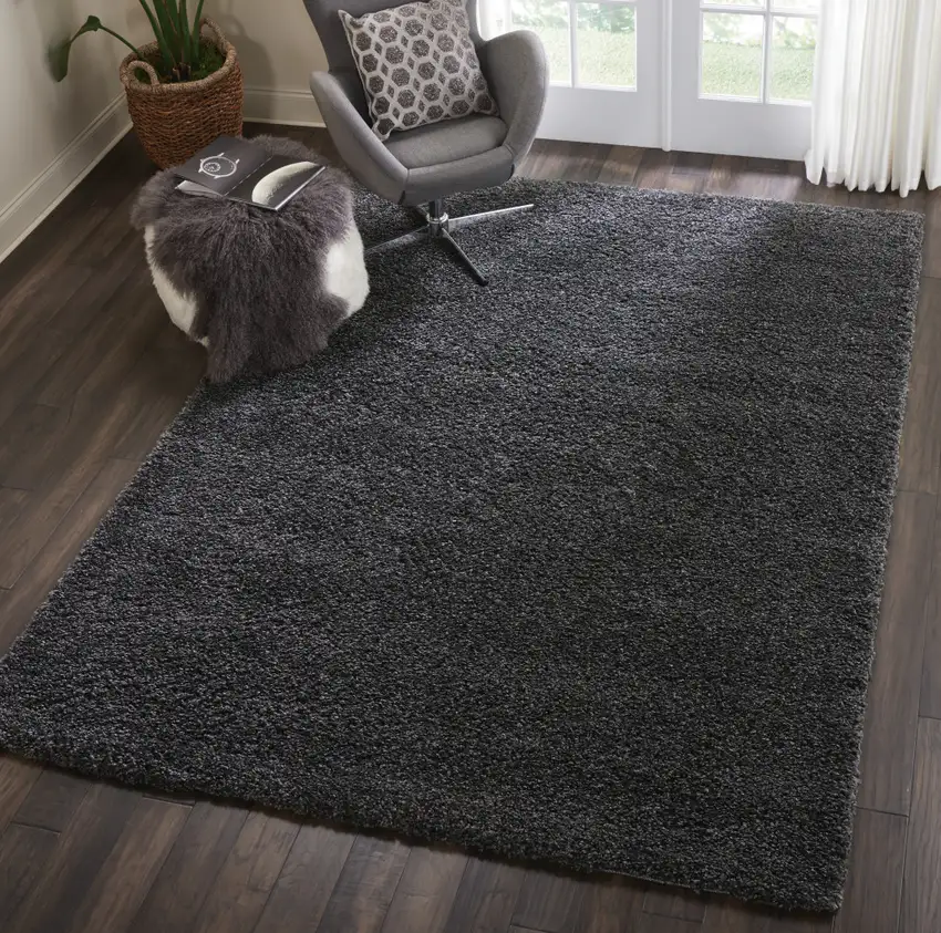 Gray Shag Area Rug Photo 4
