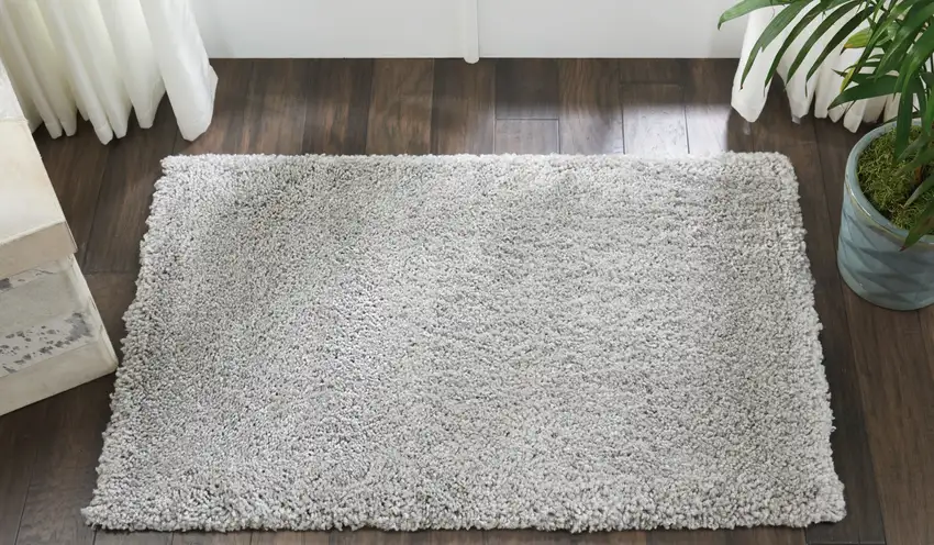 Gray Shag Distressed Area Rug Photo 4