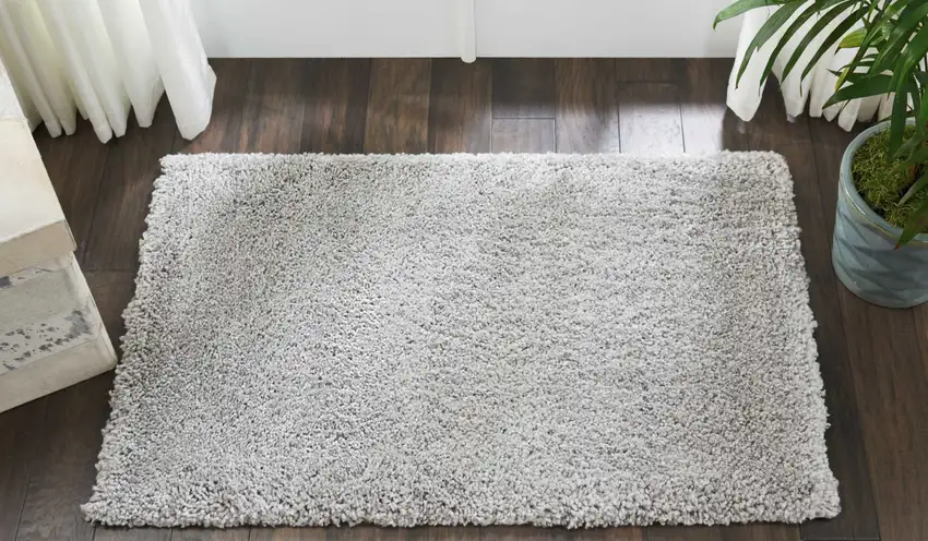 Gray Shag Distressed Area Rug Photo 5