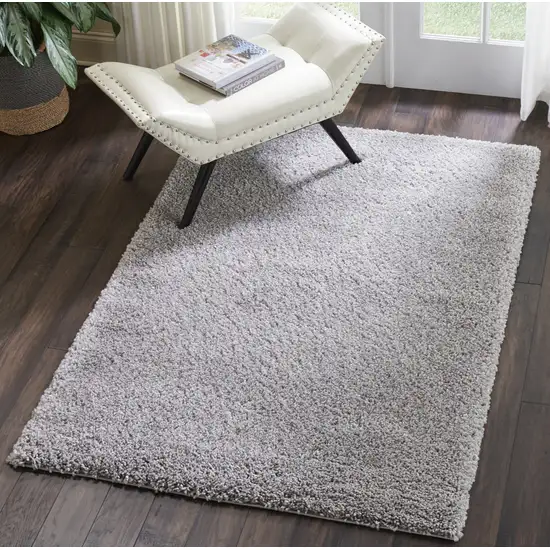 Gray Shag Distressed Area Rug Photo 3
