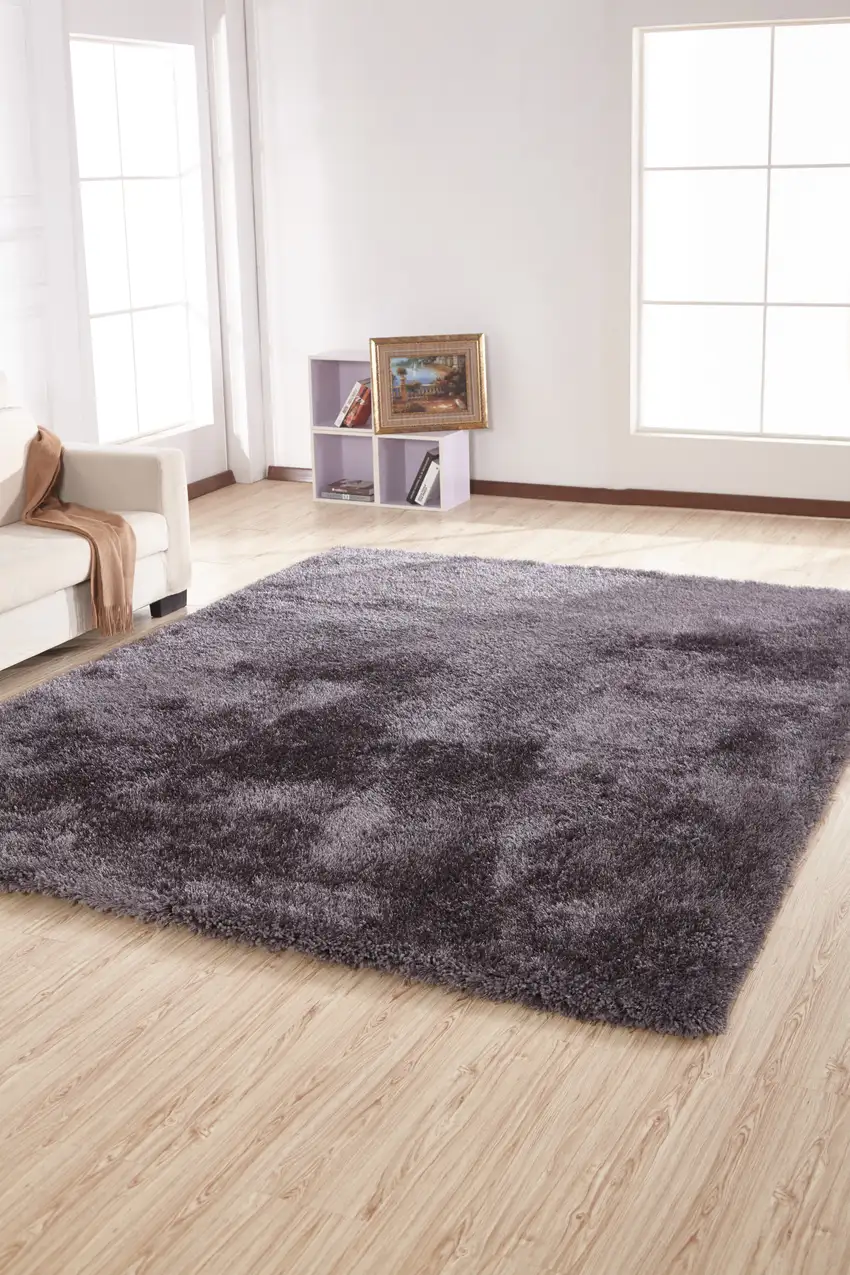 Gray Shag Hand Tufted Area Rug Photo 4