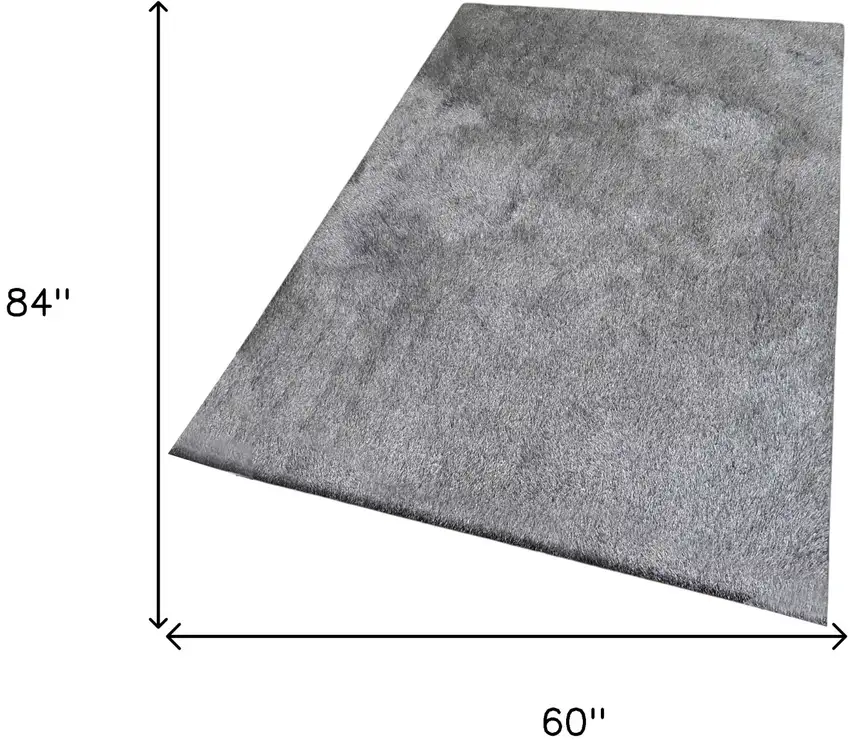 Gray Shag Hand Tufted Area Rug Photo 3