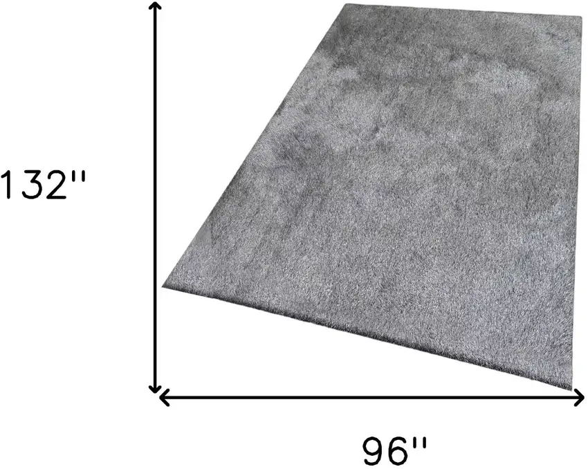 Gray Shag Hand Tufted Area Rug Photo 3