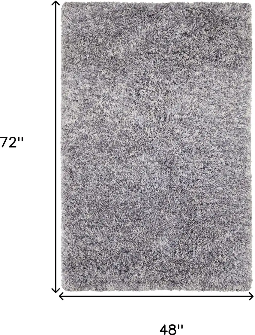 Gray Shag Hand Tufted Area Rug Photo 3