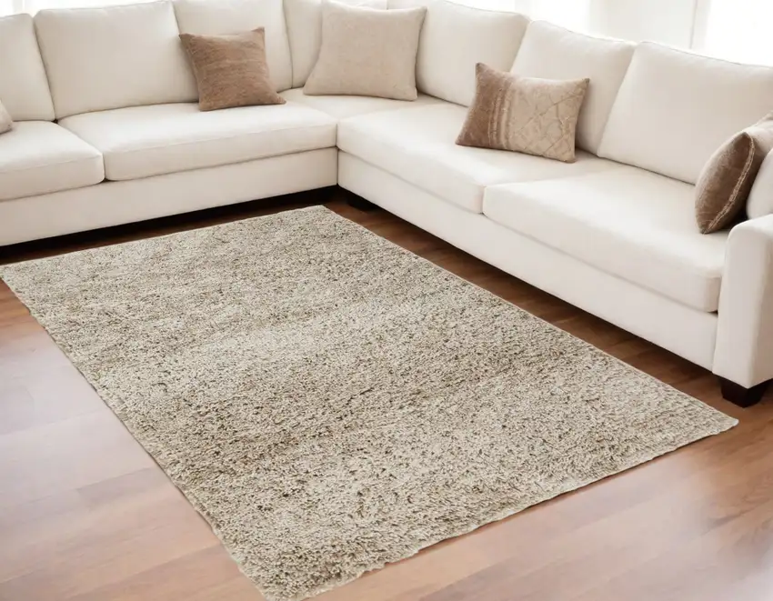 Gray Shag Hand Tufted Area Rug Photo 2