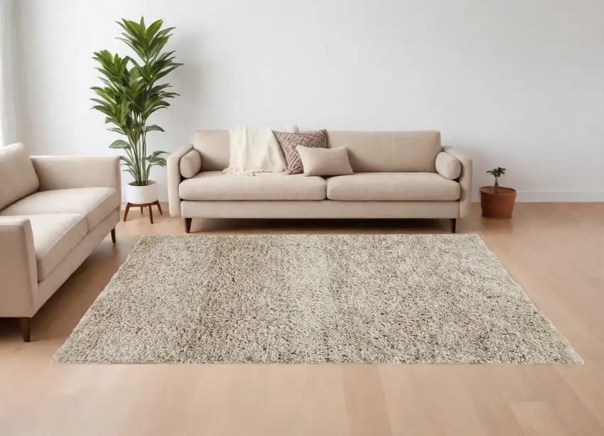 Gray Shag Hand Tufted Area Rug Photo 2