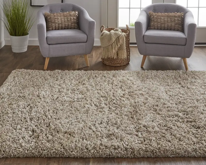 Gray Shag Hand Tufted Area Rug Photo 6