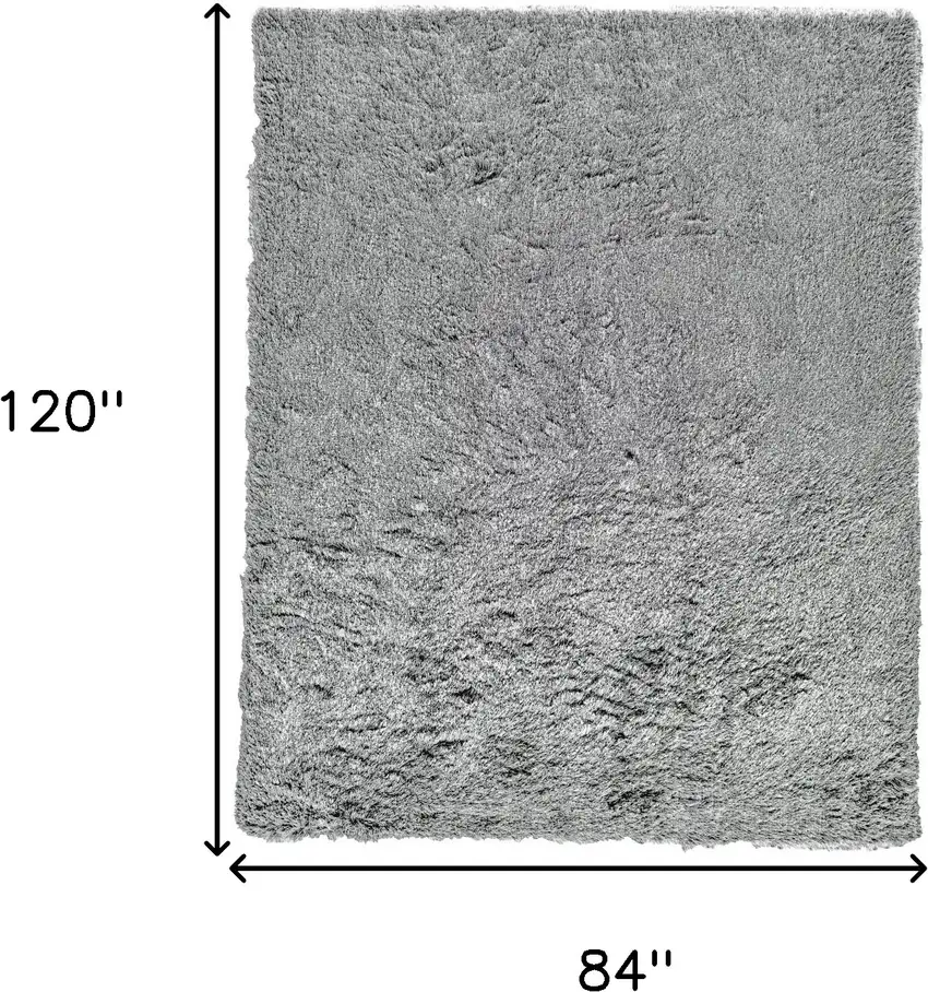Gray Shag Hand Tufted Area Rug Photo 3