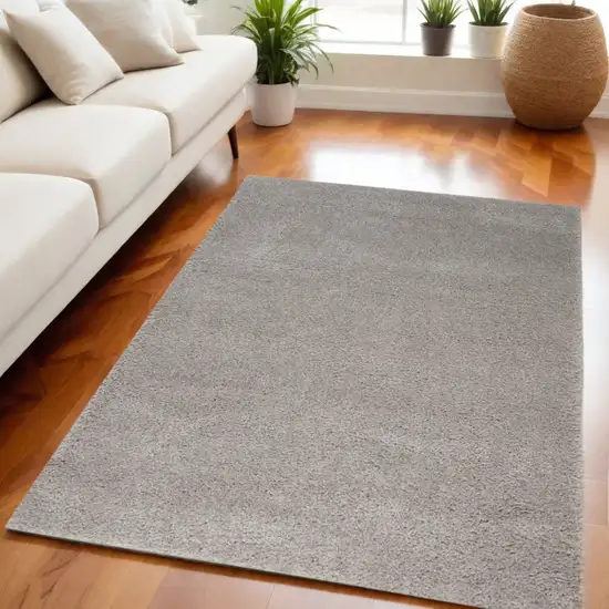 Gray Shag Non Skid Area Rug Photo 2