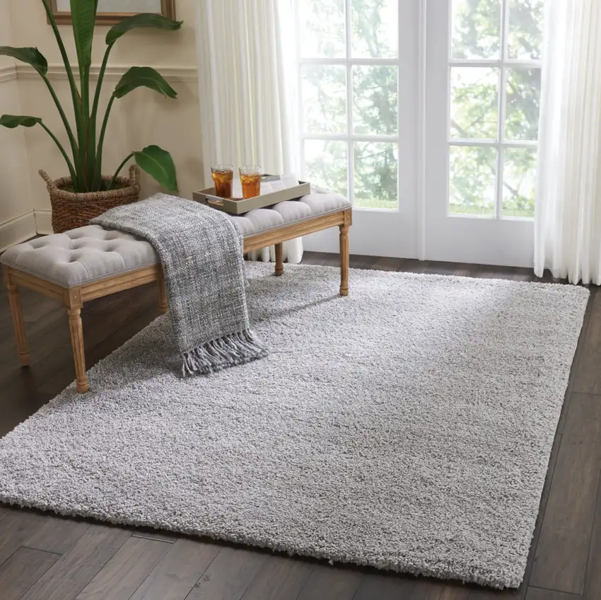 Gray Shag Non Skid Area Rug Photo 4