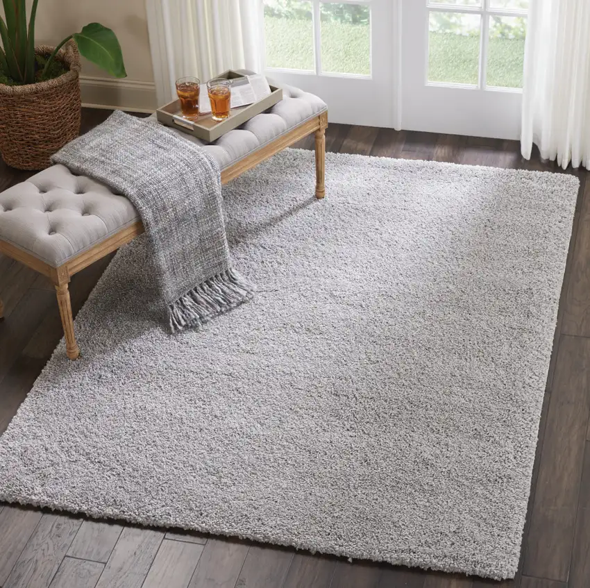 Gray Shag Non Skid Area Rug Photo 7