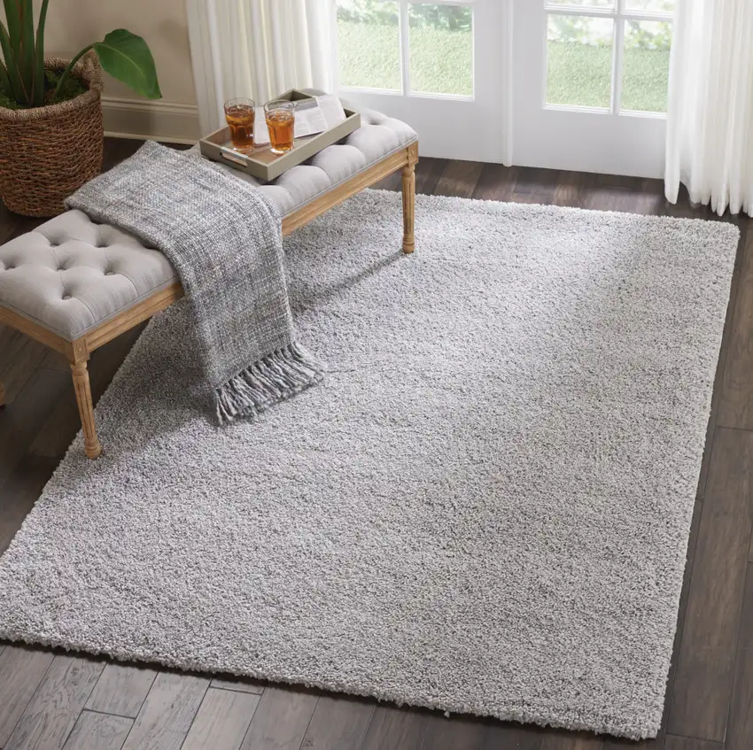 Gray Shag Non Skid Area Rug Photo 3