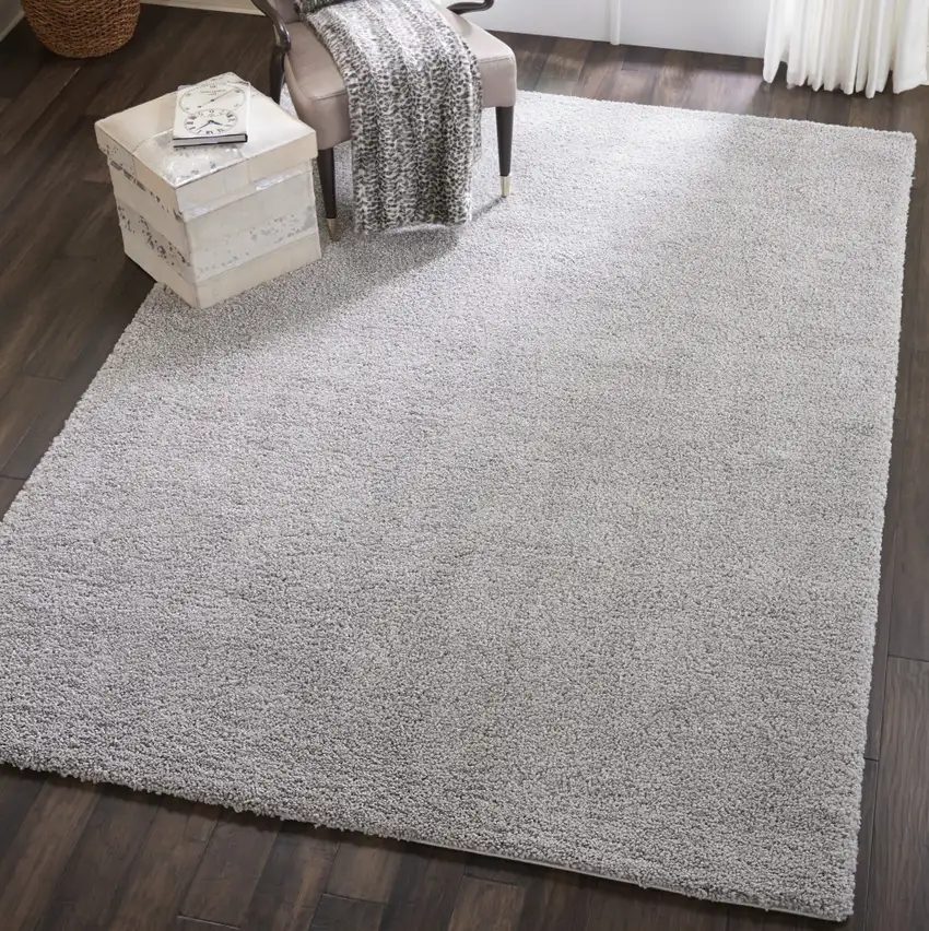 Gray Shag Non Skid Area Rug Photo 7
