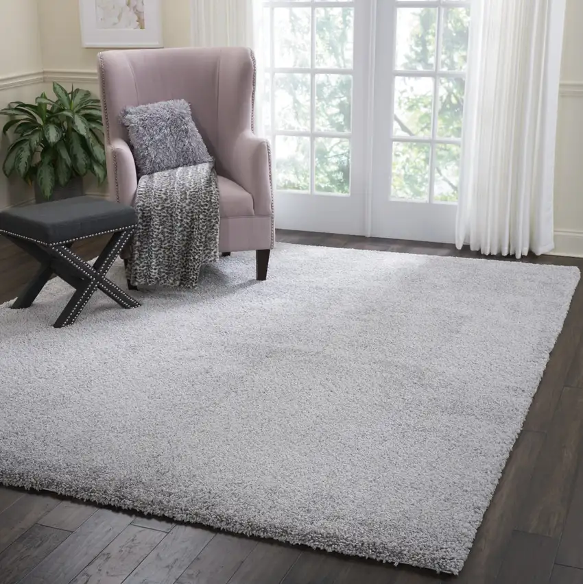 Gray Shag Power Loom Area Rug Photo 5