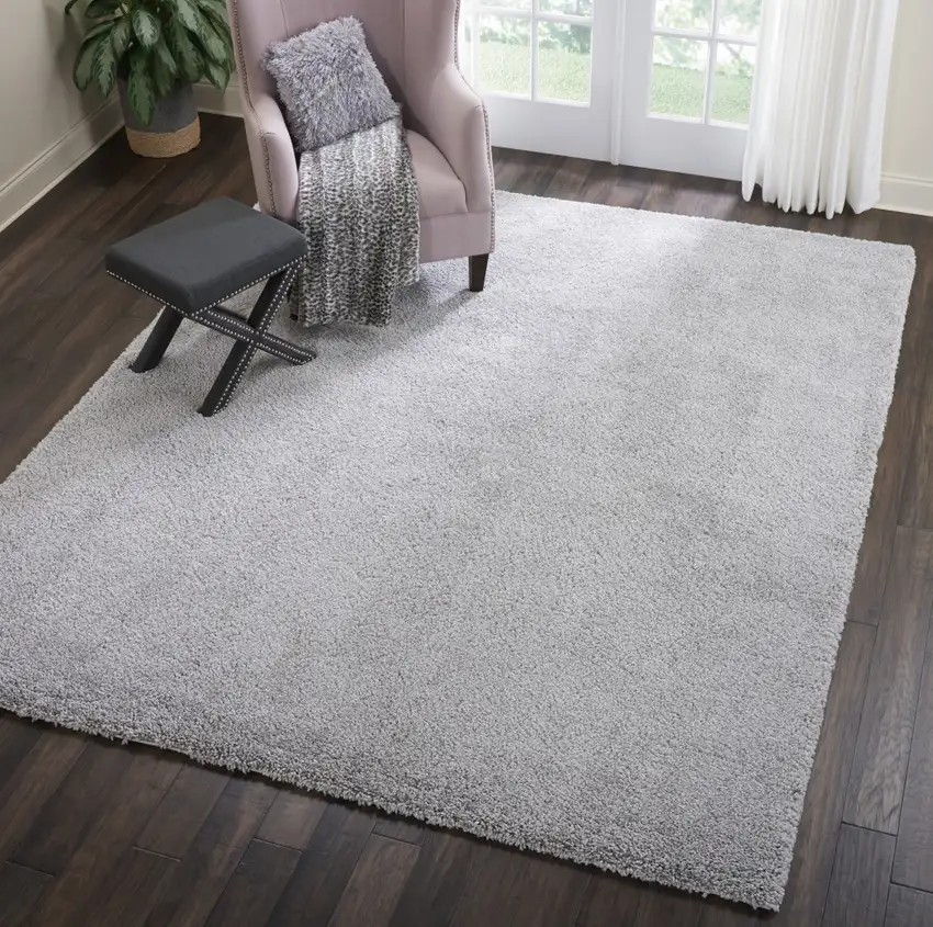 Gray Shag Power Loom Area Rug Photo 6