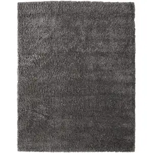 Photo of Gray Shag Power Loom Stain Resistant Area Rug