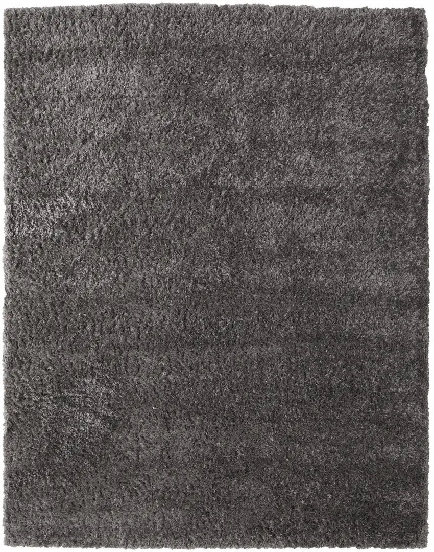 Gray Shag Power Loom Stain Resistant Area Rug Photo 1