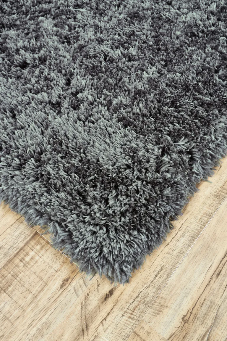 Gray Shag Tufted Handmade Stain Resistant Area Rug Photo 4