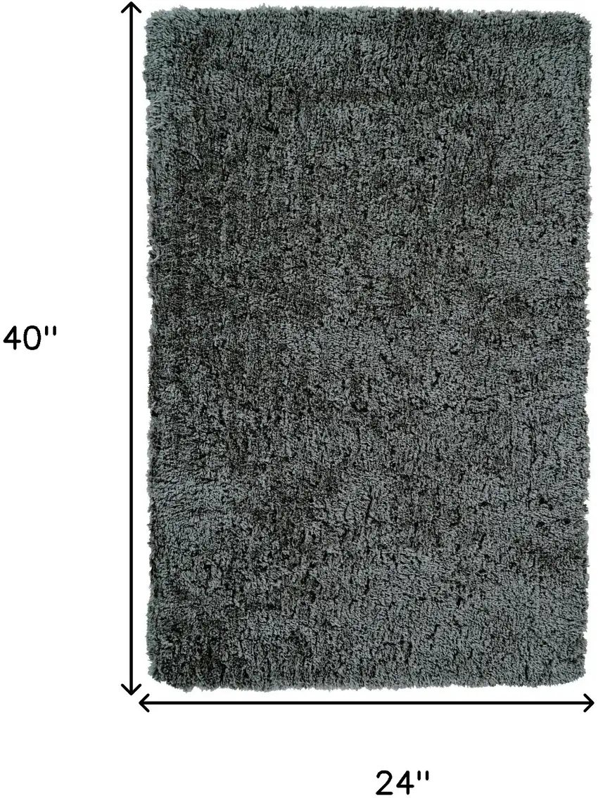 Gray Shag Tufted Handmade Stain Resistant Area Rug Photo 7