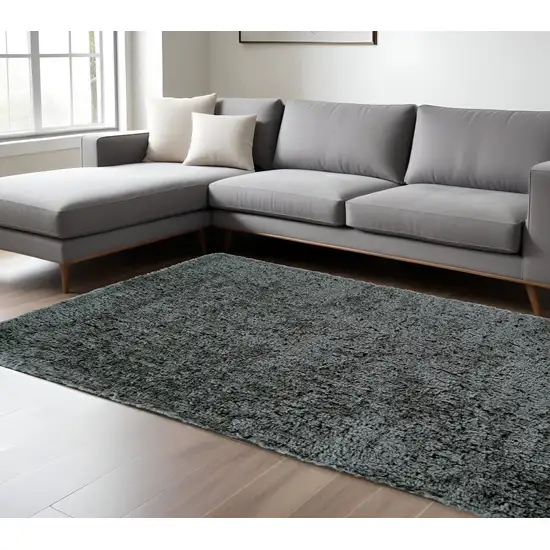 Gray Shag Hand Tufted Area Rug Photo 1