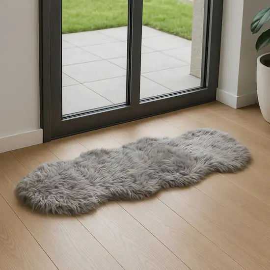 6' Gray Shag Area Rug Photo 1