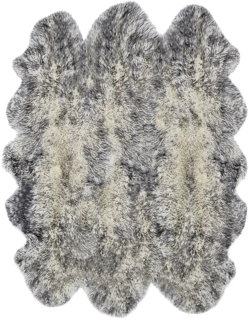 Gray Sheepskin Handmade Area Rug Photo 3