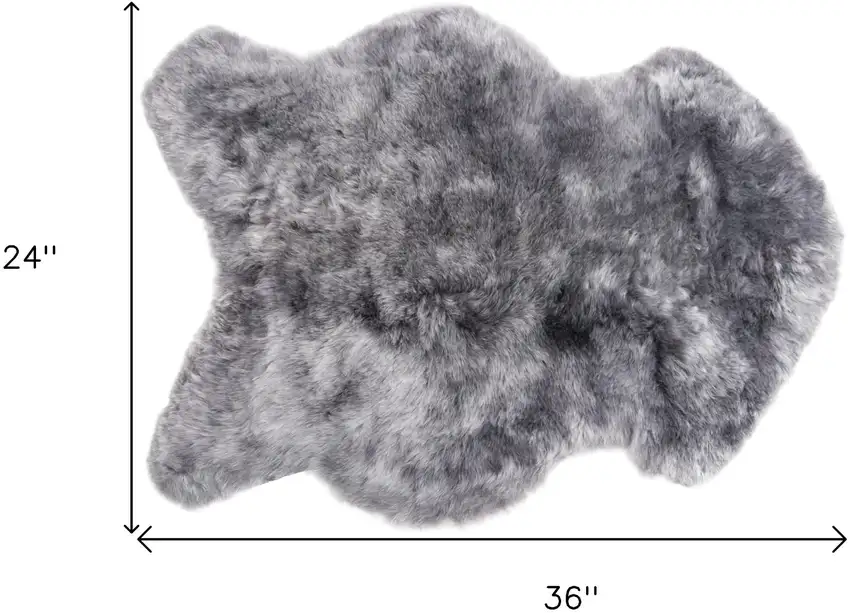 Gray Sheepskin Handmade Non Skid Area Rug Photo 5