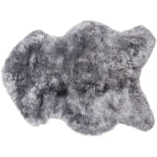Gray Sheepskin Handmade Non Skid Area Rug Photo 4