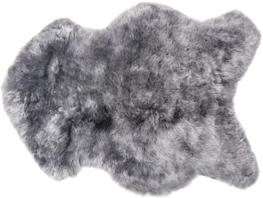 Gray Sheepskin Handmade Non Skid Area Rug Photo 4