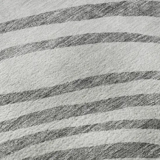 Gray Silver And Beige Abstract Washable Area Rug With UV Protection Photo 8