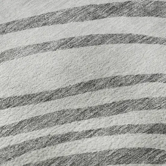 Gray Silver And Beige Abstract Washable Area Rug With UV Protection Photo 9